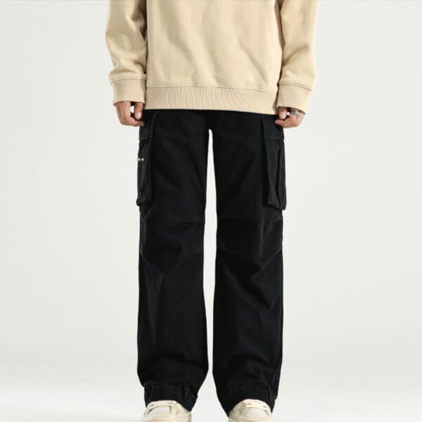 Custom Vintage-Washed Loose Multi-Pocket Cargo Pants - Style 5E528A - product detail view 5