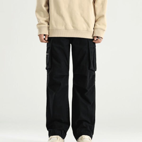 Custom Vintage-Washed Loose Multi-Pocket Cargo Pants - Style 5E528A - product detail view 9