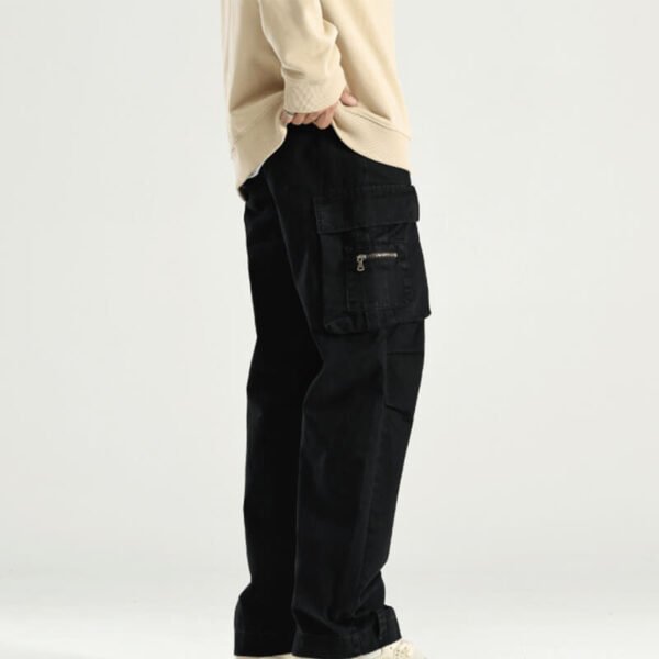 Custom Vintage-Washed Loose Multi-Pocket Cargo Pants - Style 5E528A - product detail view 10