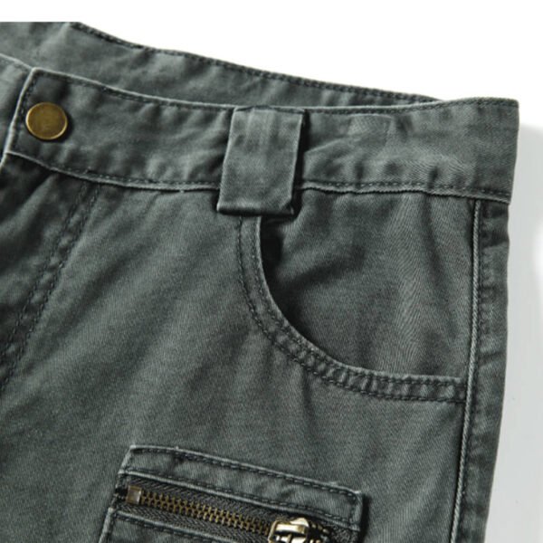 Custom Vintage-Washed Loose Multi-Pocket Cargo Pants - Style 5E528A - product detail view 11