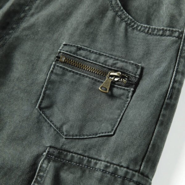 Custom Vintage-Washed Loose Multi-Pocket Cargo Pants - Style 5E528A - product detail view 12